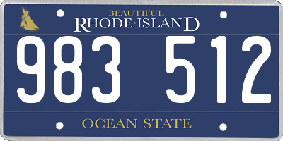 RI license plate 983512