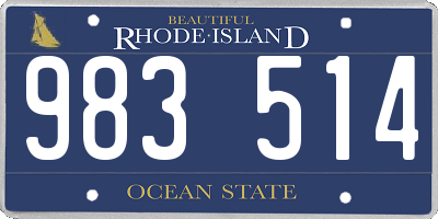 RI license plate 983514