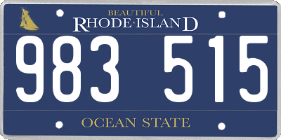 RI license plate 983515