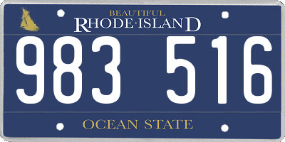 RI license plate 983516