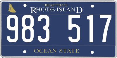 RI license plate 983517