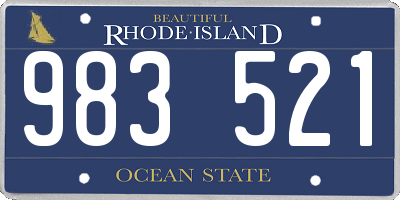 RI license plate 983521