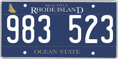 RI license plate 983523