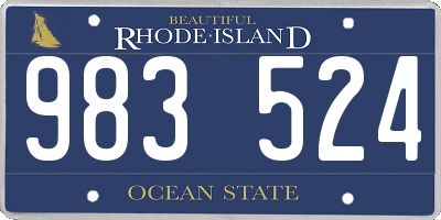 RI license plate 983524