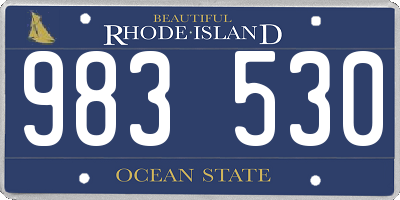 RI license plate 983530