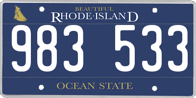 RI license plate 983533