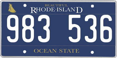 RI license plate 983536