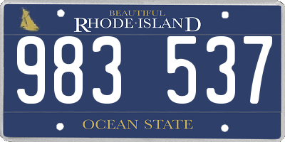 RI license plate 983537