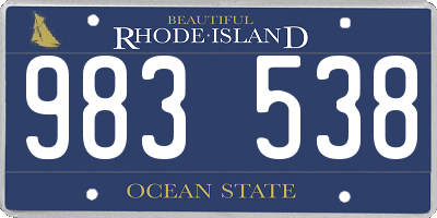 RI license plate 983538