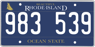 RI license plate 983539