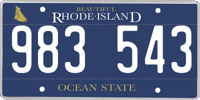 RI license plate 983543