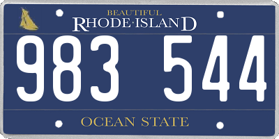 RI license plate 983544