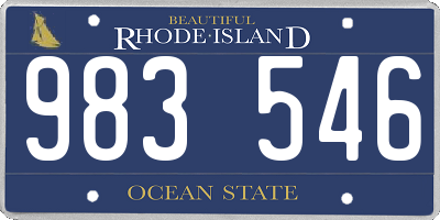 RI license plate 983546