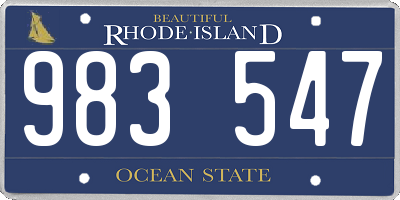 RI license plate 983547