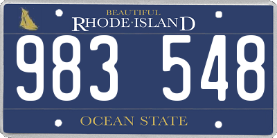 RI license plate 983548