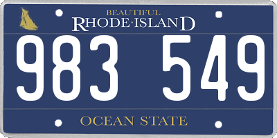 RI license plate 983549