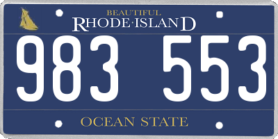 RI license plate 983553