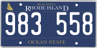 RI license plate 983558