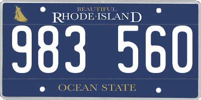 RI license plate 983560