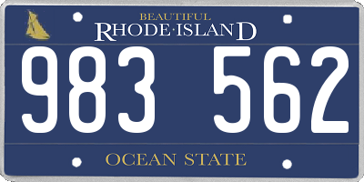 RI license plate 983562