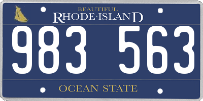 RI license plate 983563