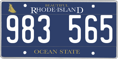 RI license plate 983565