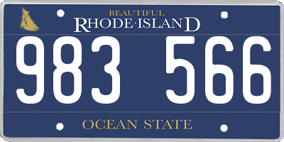 RI license plate 983566