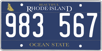 RI license plate 983567