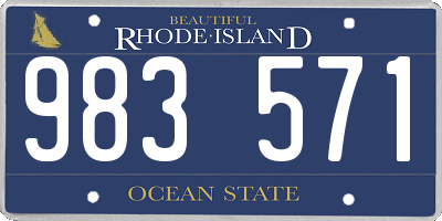 RI license plate 983571