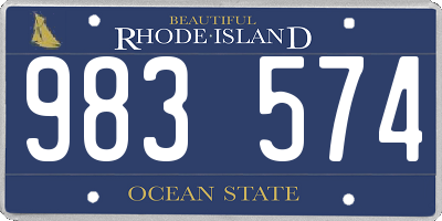 RI license plate 983574