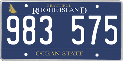 RI license plate 983575