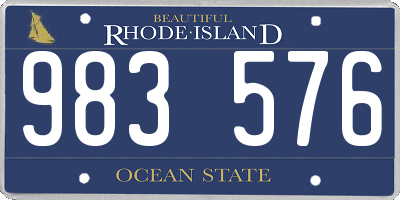 RI license plate 983576