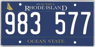 RI license plate 983577