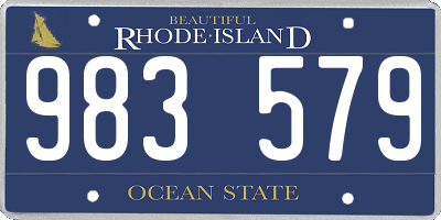 RI license plate 983579