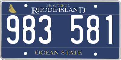 RI license plate 983581