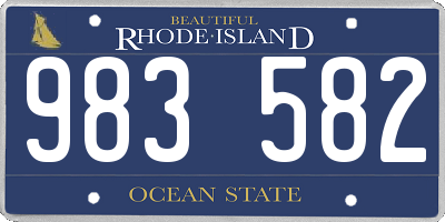 RI license plate 983582