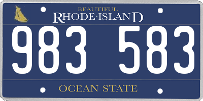 RI license plate 983583