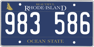 RI license plate 983586