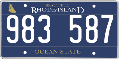 RI license plate 983587