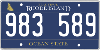 RI license plate 983589