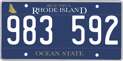 RI license plate 983592