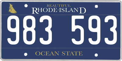 RI license plate 983593