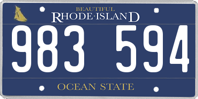 RI license plate 983594