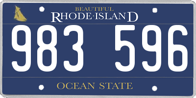 RI license plate 983596