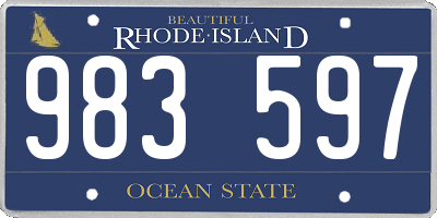 RI license plate 983597