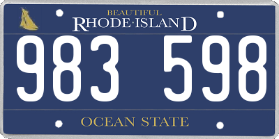 RI license plate 983598