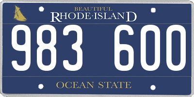 RI license plate 983600