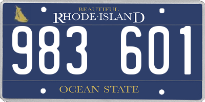 RI license plate 983601