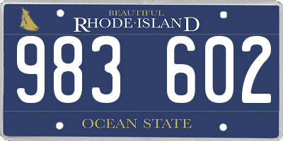 RI license plate 983602