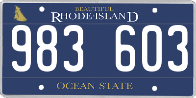 RI license plate 983603